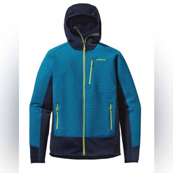 Patagonia Dual Aspect Men's Blue Hooded Jacket - Picture 1 of 5